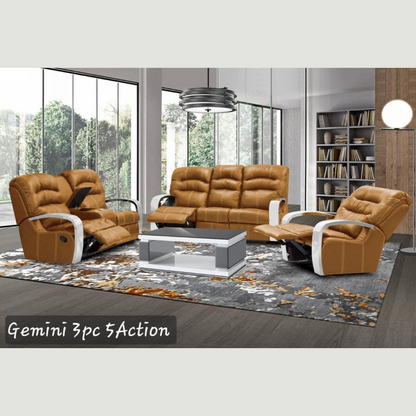 Full Leather Gemeni 3pc 5 action set