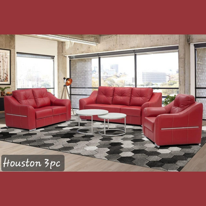 Full Leather Houston 3pc stainless set