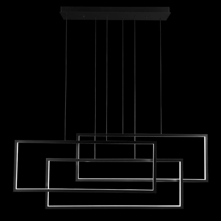 LED Pendant hanging black rectangular 1021BL