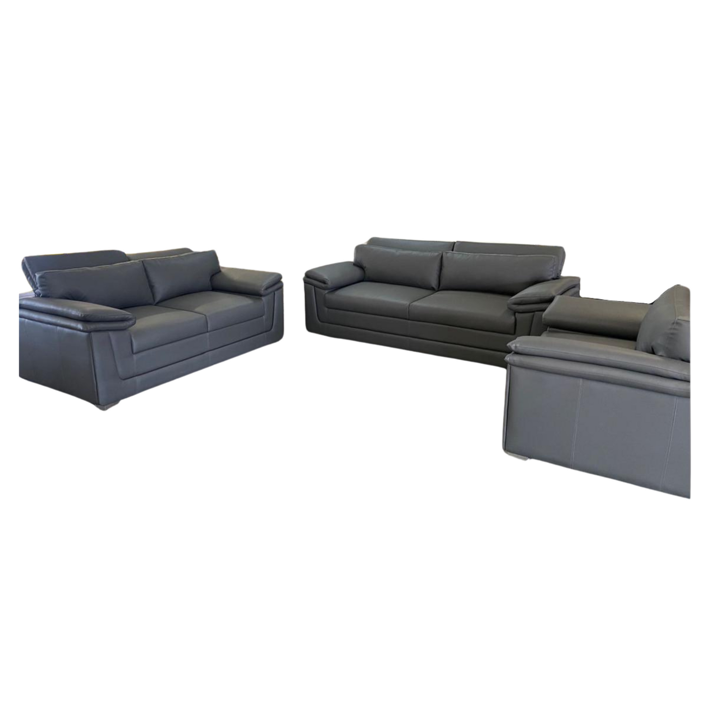 Medusa full leather 3pce sofa set