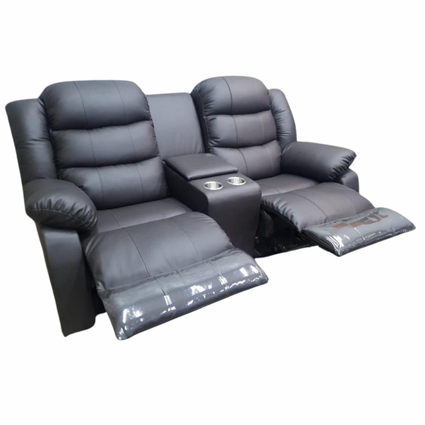 Full leather 3 double piece recliner