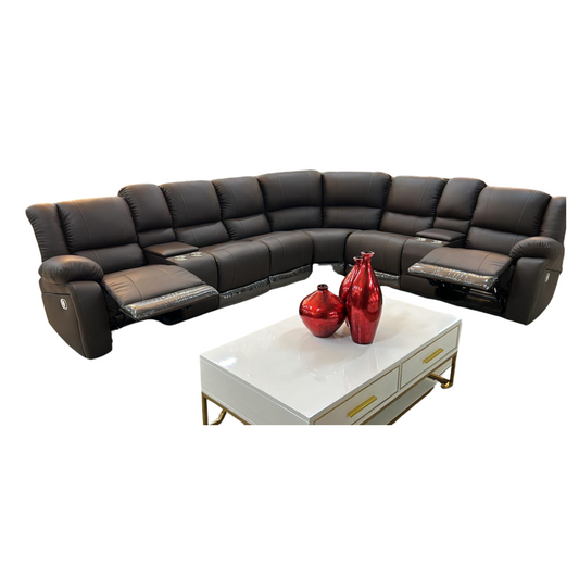 Bugatti full leather corner sofa