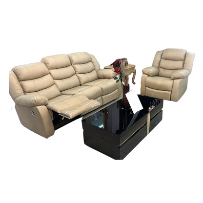 Bugatti 3-2-1 full leather 3pce recliner